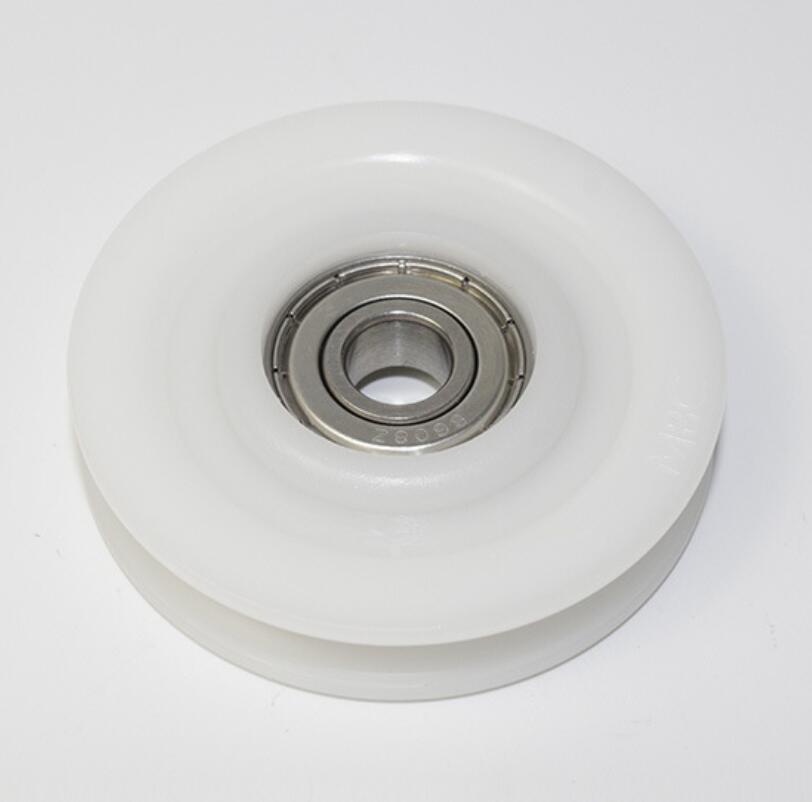 white pom coated pulley wheel